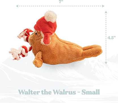 Dog Toys | Winter Plush Toy Walrus Stuffed Animal for Dogs | Small Eco Friendly Toy - Easy to Clean and Made from Non Toxic Materials