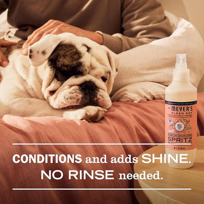 Mrs. Meyer's Clean Day Dog Care Kit, Includes 3in1 Dog Shampoo - White Peach, Dog Deodorizing Spritz - White Peach and Pet Stain & Odor Fighter - Coconut Leaf