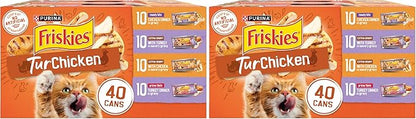 Purina Friskies Wet Cat Food Gravy, TurChicken Extra Gravy Chunky, Meaty Bits and Prime Filets - 5.5 oz. Cans (Pack of 80)