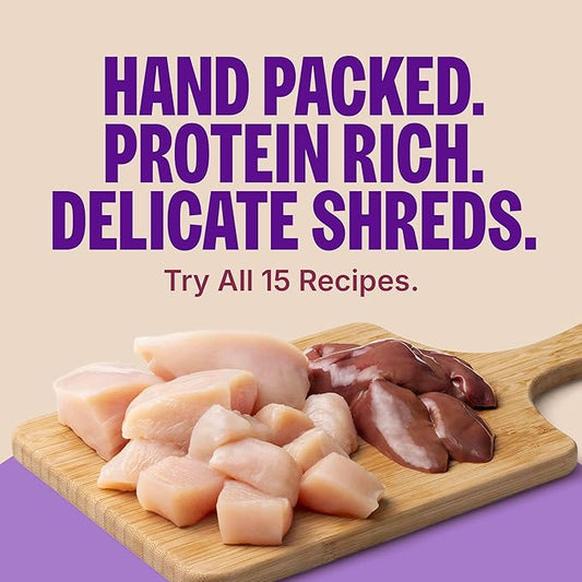 Wellness CORE Signature Selects Shredded Adult Canned Wet Cat Food, Natural, Protein Rich, Grain Free, Chicken Entrée Recipe, 5.3 oz, Pack of 12 Cans
