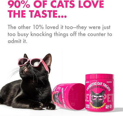 LEGITPET Probiotic Cat Treats with Prebiotics – Digestive Support Soft Chews with Pumpkin & Papaya – Supports Gut Health, Stool Quality & Immune Function – 100 Pet Chicken-Flavored Chews