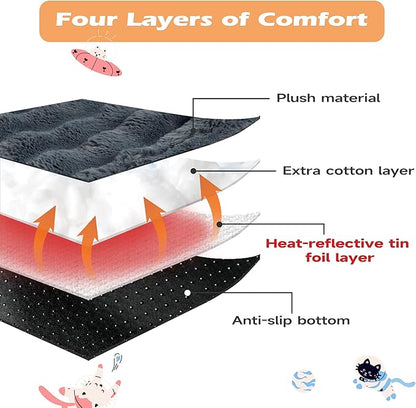 Self Heating Cat Sleeping Bag for Indoor Cats Bed Cave Self Warming Pad Sack Cozy Pet Nest Snuggle Bed for Small Dog 21.9" x 23.6"