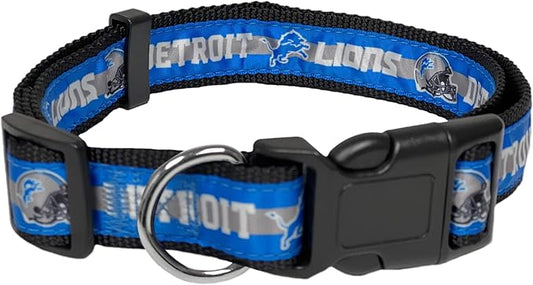 Pets First NFL Detroit Lions Licensed PET COLLAR, Small - Heavy-Duty, Strong, and Durable Dog Collar. Available in 31 Football Teams and 4 Sizes