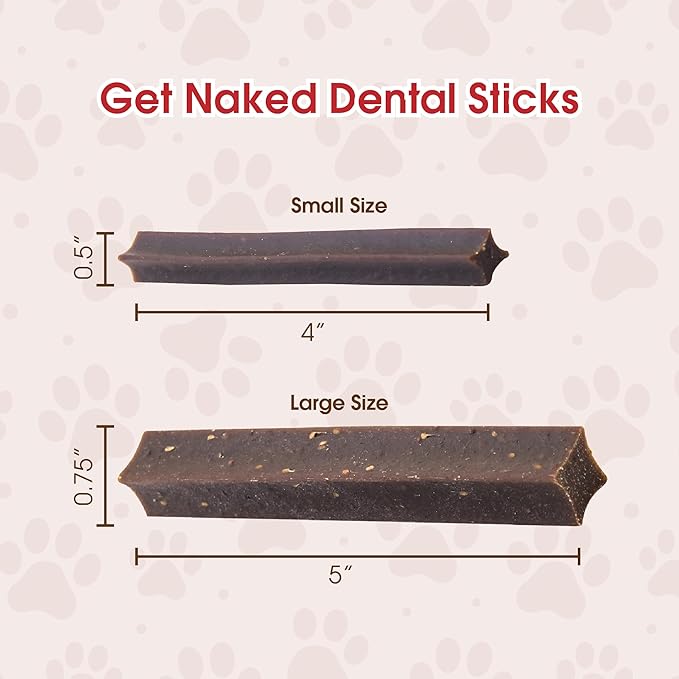 Get Naked Grain Free 1 Pouch 6.6 Oz Skin & Coat Dental Chew Sticks, Large