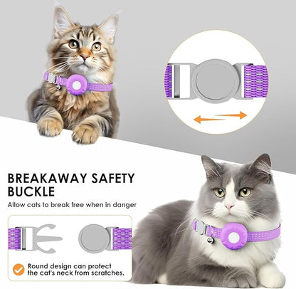 Cat Tracker,Mini GPS Tracker for Cats,No Monthly Fee Smart Pet Activity Tracker,Compatible with Apple Find My(iOS Only),Anti-Lost Finder Tag for Vehicles,Pets,Kids,Items(Purple)