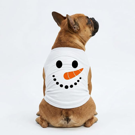Fitwarm Snowman Dog Christmas Outfit, Holiday Dog Clothes for Small Dogs Boy Girl, Cute Pet Shirt, Black, White, Orange, XL
