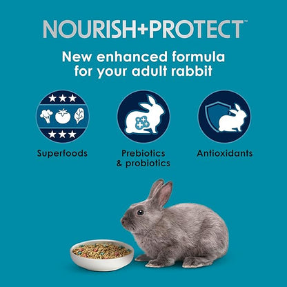Kaytee Forti-Diet Pro Health Nourish+Protect Adult Rabbit Food, Comprehensive Nutrition Backed by Science, Digestive Health, Immune Support, 5 pounds