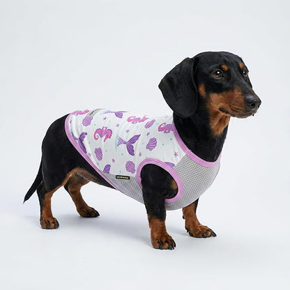 Fitwarm 2 Pack Mermaid & Scale UPF 50+ UV Sun Protection Dog Shirt, Lightweight Cooling Vest, Quick Dry Summer Clothes for Small Dogs Girl, Pet Outfit, Purple, Pink, White, XL