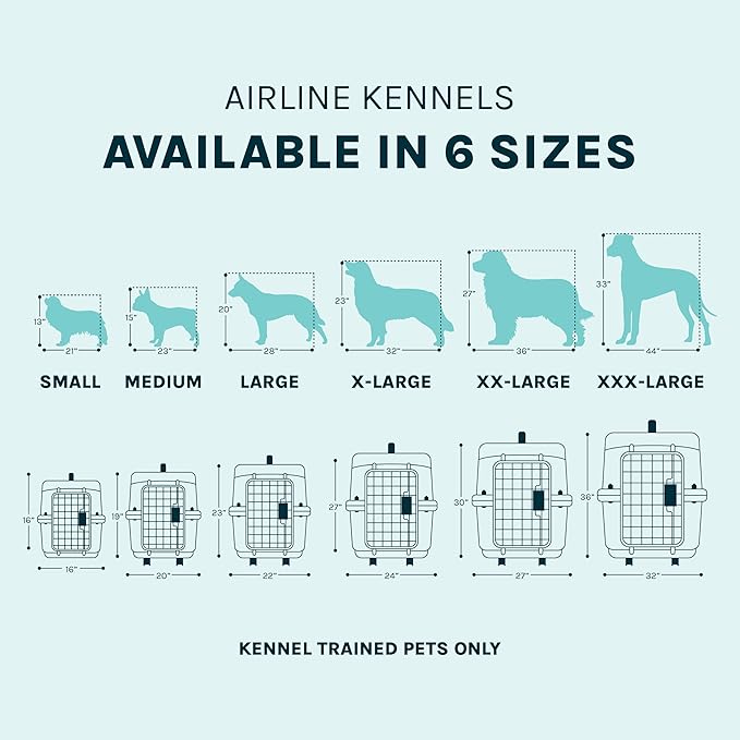 SportPet Airline Compliant MEDIUM 24.25" Travel Dog Kennel-Durable Plastic Airline Pet Carrier w/ Removable Wheels & Food Bowls, Collapsible Indoor/Outdoor Dog Kennel, Dogs up to 23"L & 15"H-Dark Gray