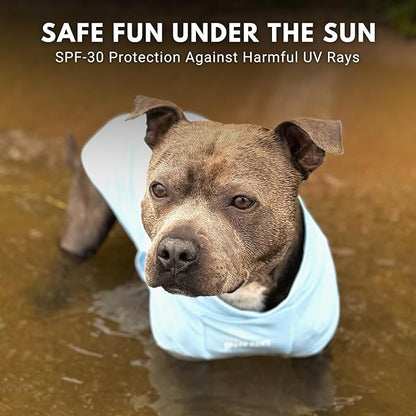 Spark Paws Sunblock Dog T-Shirt, SPF30 Protection, Lightweight Breathable Quick Dry for Dogs with Sensitive Skin - Blue & Grey (Set of 2) - 4XL
