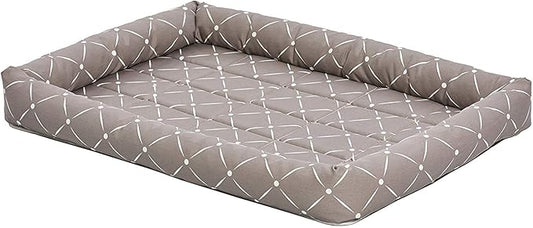 Midwest Homes for Pets 40230-MRD Quiet Time Couture Ashton Bolster Pet Bed, Medium Dog/30, Mushroom