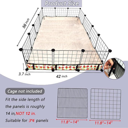 Guinea Pig Cage Liner，Washable Waterproof Oxford Cloth Cage Liners for Small Animals,Hamster Chinchilla Hedgehog Rabbit and Other Small Animals Not Include Cage(42x56 inches)