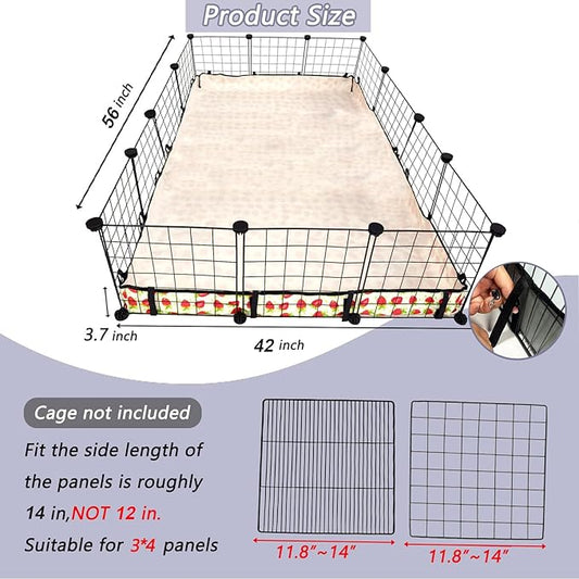 Guinea Pig Cage Liner，Washable Waterproof Oxford Cloth Cage Liners for Small Animals,Hamster Chinchilla Hedgehog Rabbit and Other Small Animals Not Include Cage(42x56 inches)