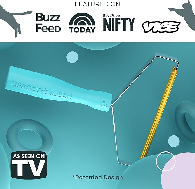 Uproot Clean Pro Pet Hair Removal Tool: Multi-Fabric Edge,Carpet Rake,2pk | Reusable Special Dog Hair Remover for Couch, Pet Towers, Rugs, Cat Mats, and Trunks & Much More, Patented Design