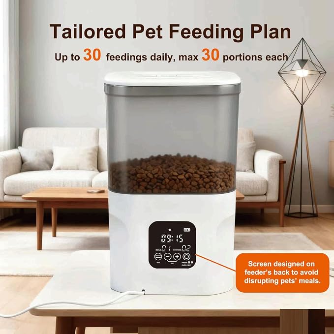 HIFAY ATX4 Automatic Cat Feeder – 4L Timed Cat Dry Food Dispenser ， All the Food Could be dispensed Normally After the Power outages, Auto Pet Feeder for Cats and Dogs