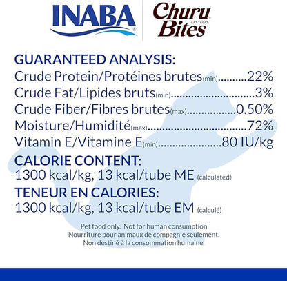 INABA Churu Bites for Cats, Soft Baked Chicken Churu Filled Cat Treats with Green Tea Extract, 0.35 Ounces Each Tube, 12 Tubes Total, 4 Flavor Variety