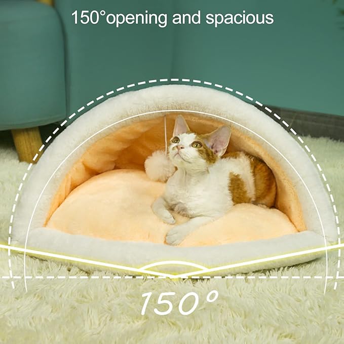 Cat Sleeping Bag Plush Pet Bed 40x52cm Mint Green - Soft Warm Semi - Closed Design, Washable Cozy Nest for Indoor Cats Puppies Kittens (Cat Litter-Gentleman Gray)