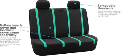 FH Group Car Seat Covers Rear Set Cloth - Car Seat Covers with Removable Headrest,Universal Fit,Automotive SeatCovers,Washable Car SeatCover for SUV,Sedan,Van Mint