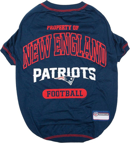 NFL New England Patriots Dog T-Shirt for Pets, Size Medium. Officially Licensed Pet Shirt with Team Logo, Soft Stretchable Comfort Fit Apparel for Dogs & Cats