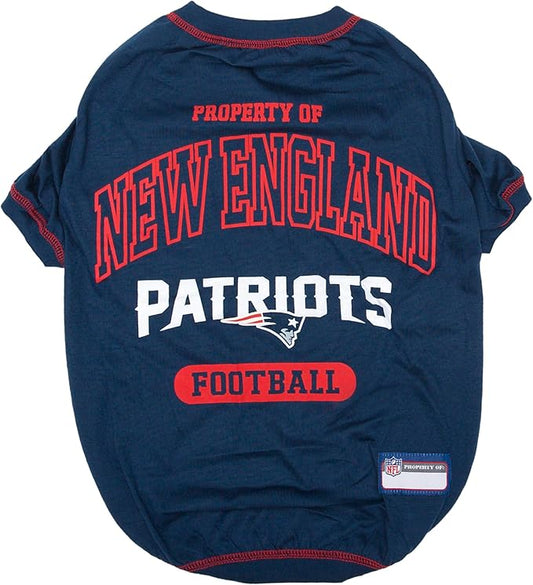 NFL New England Patriots Dog T-Shirt for Pets, Size Medium. Officially Licensed Pet Shirt with Team Logo, Soft Stretchable Comfort Fit Apparel for Dogs & Cats