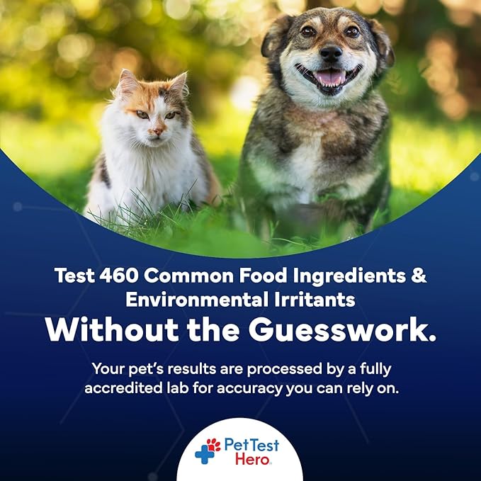 Better Life Science Pet Food & Environmental Sensitivity Hair Sample Testing Kit – Over 460 Items Tested – at-Home Non-Invasive Collection for Dogs & Cats – Informational Report for Pet Owners