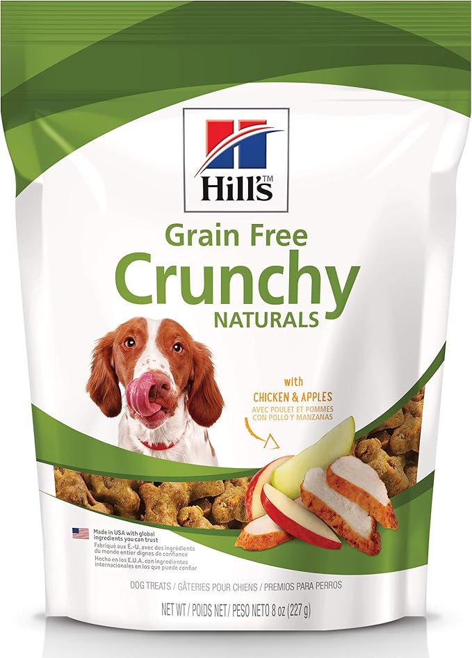 Hill's Natural Grain-Free Crunchy Dog Treats, Chicken & Apples, 8 oz. Bag