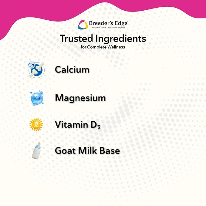 Breeder’s Edge Oral Cal Plus Powder, Calcium & Vitamin D₃ Whelping Supplement for Nursing Dogs and Cats, Supports Healthy Bones, Teeth & Lactation, 1kg