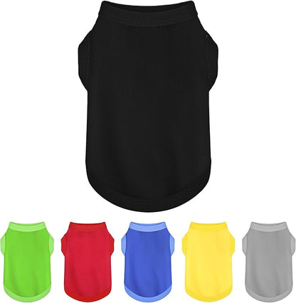 Elevate Your Dog's Fashion Quotient with Colorful and Breathable Sleeveless Cotton Shirts! Perfect Pet Apparel for Small to Medium Dogs Black L
