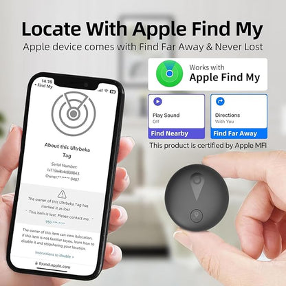 Nilone Undetectable GPS Tracker for Vehicles - Real-Time Tracking Device | No Monthly Fee/No SIM Card, Works with iOS Find My | Mini Hidden Magnetic GPS Locator, Ultra-Slim, IP68 Waterproof, Reliable