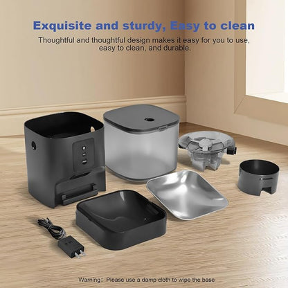 ANDOLL HOME 2.4G Automatic Cat Feeder, 4L WiFi Food Dispenser with 10s Voice Recorder, Pet Feeder up to 10 Meals per Day, Timed Cat Feeder with Dry Food Sealed Ring