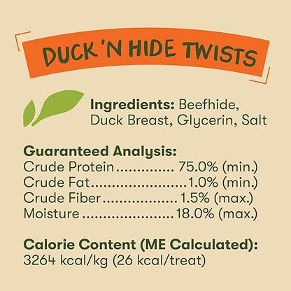 Pet 'n Shape Duck 'n Hide Twists - Duck Wrapped Rawhide Natural Dog Treats, Small, 1 Pound (Pack of 1)