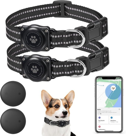GPS Tracker for Dogs (iOS Only) Pet Activity Tracker, GPS Cat Tracker | No Monthly Fee, Compatible with Apple Find My, Anti-Lost, Finder Tag for Vehicles/Pets/Kids/Items (2 Pack)