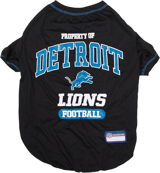 NFL Detroit Lions Dog T-Shirt for Pets, Size Medium. Officially Licensed Pet Shirt with Team Logo, Soft Stretchable Comfort Fit Apparel for Dogs & Cats