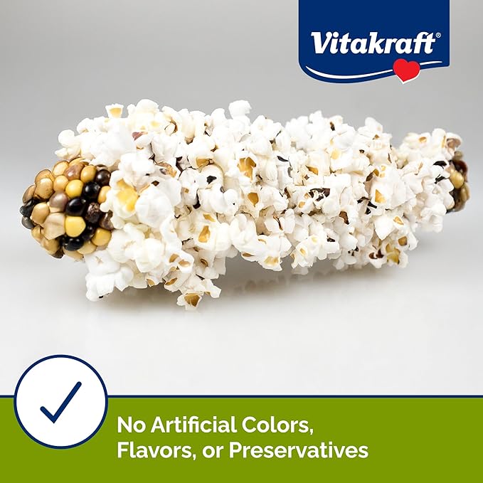 Vitakraft Mini Pops Microwavable Corn Cobs for Small Animals - Corn on The Cob Snack for Hamsters, Rabbits, & Guinea Pigs - Pet Treat & Enrichment Chew Toy - Popcorn for Small Animals (1lb)
