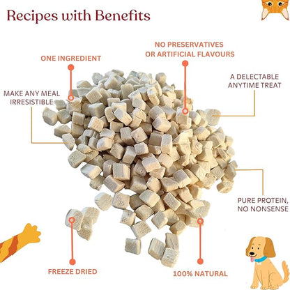 Freeze Dried Chicken Bites - Cats and Dogs Training Treat or Food Topper for Picky Eaters, Protein-Packed Pet Snack (2.0 oz, Just Chicken)