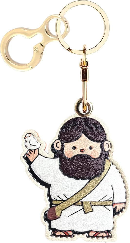 Leather Keychain Holder Case Compatible with AirTag,Cute Protective Cover with Keyring,Anti-Scratch Finder GPS Tracker Case for Wallet Keys,bag,pets,Backpack(D)