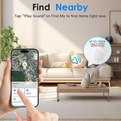 GPS Tracker for Vehicles No Subscription, 2PCS Real Time GPS Tracker for Car Work with Find My (iOS Only), Mini Hidden Car Tracker Device with Waterproof Case, No Monthly Fee (White)