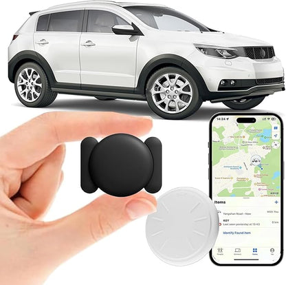 Mini GPS Tracker for Vehicles No Monthly Fee,GPS Car Tracker,Hidden Car Tracker with Magnetic Case,Real Time Car GPS Tracker Work with Apple Find My(iOS Only) (Black,1PCS)