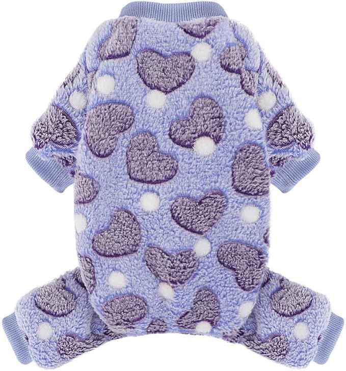 YIKEYO Small Dog Sweater,Dog Pajamas for Small Dogs,Cotton Stretchable Pet Pajamass Jammies Sweater for Dogs Female Male, Winter Clothes Doggy Puppy Girl(Purple, XXS)