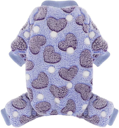 YIKEYO Small Dog Sweater,Dog Pajamas for Small Dogs,Cotton Stretchable Pet Pajamass Jammies Sweater for Dogs Female Male, Winter Clothes Doggy Puppy Girl(Purple, XS)