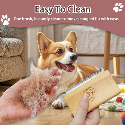 Premium Deshedding Dog Brush,Pet Deshedding Brush,Professional Cat Deshedding Brush for Grooming,Wooden Pet Grooming Combs for Short and Long Hair,Deshedder Shedding Tool.