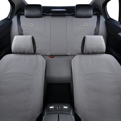 Coverado Universal Car Back Seat Covers - Canvas Rear Seat Cushions for Kids, Dogs & Most Vehicles - Gray