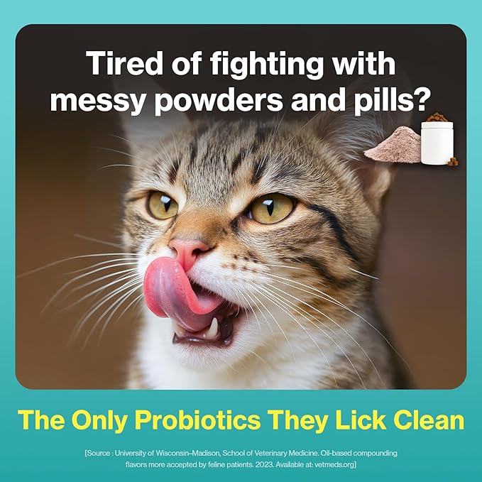 Doctor By Cat Biome Probiotics for cats Anti Diarrhea Feline Gut & Digestive Support Immune Health Sensitive Stomach Constipation with L. plantarum+Prebiotics 30 Lickable Formula Individually Packaged