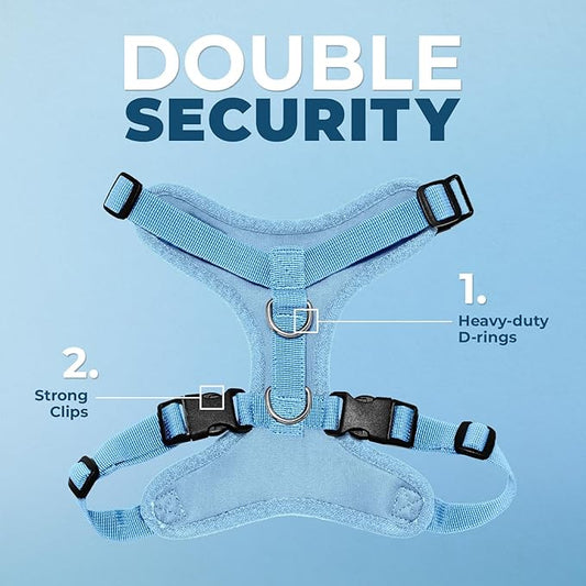 Voyager Step-in Pet Harness - All Weather Mesh, Adjustable Step in Harness for Cats and Dogs by Best Pet Supplies - Baby Blue, L