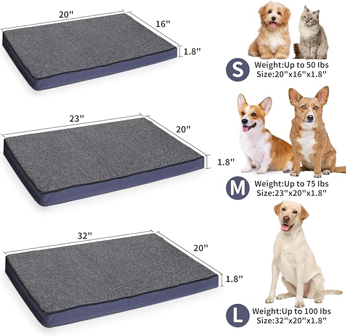 MARUNDA Outdoor Pet Heating Pad for Dogs & Cats - 100% Waterproof Memory Foam Outdoor Heated Cat Bed with Double Built-in AutoThermostat - Heated Pet Bed for Outside Animals (20 X 16 Inch, Heated)