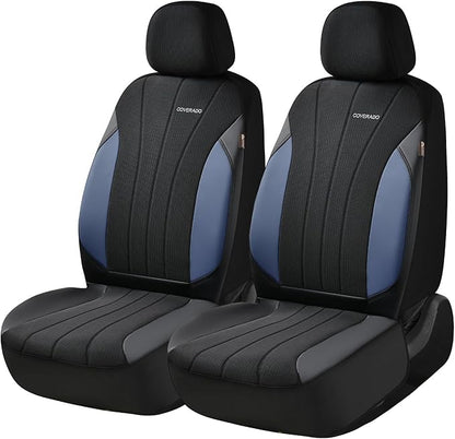 Coverado Car Seat Covers 2-Pack, Leather Seat Covers, Waterproof Automotive Protectors Front Seats, Luxury Universal Fit Seat Covers for SUV, Truck, Sedan and Most Vehicles All-Weather