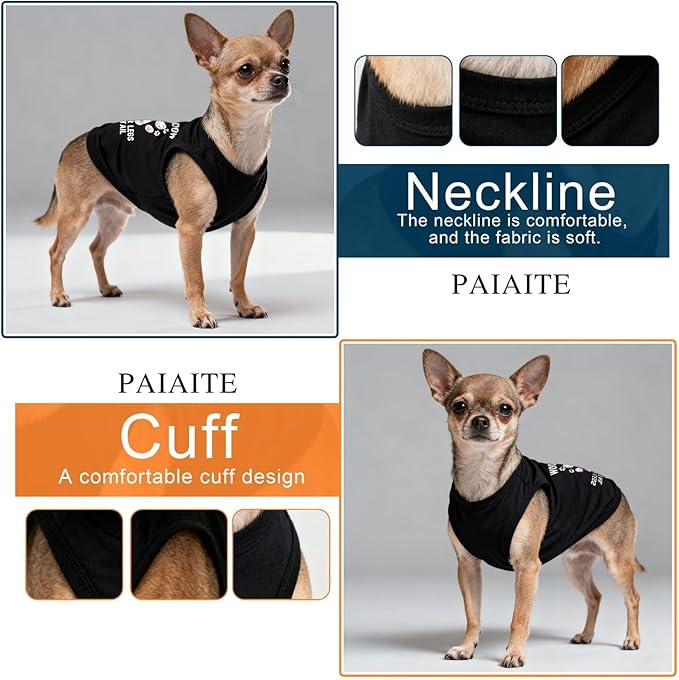 Discover Cozy Cotton Canine Wear: Soft, Lightweight, and Breathable Dog Shirt Vest with Eye-Catching Graphics (My Shadow HAS Four LESGS and A Tail), Keeping Your Furry Friend Warm! Black 3XL