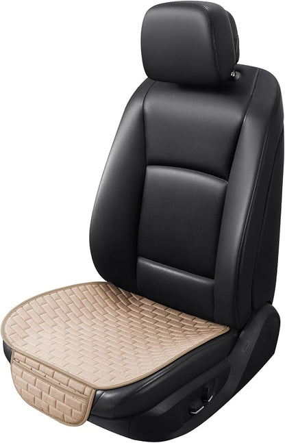 VarCozy Linen Car Seat Covers, Bottom Breathable Seat Covers for Cars for All Seasons with Non-Slip Protector, Universal Seat Covers for Cars, SUVs, Trucks