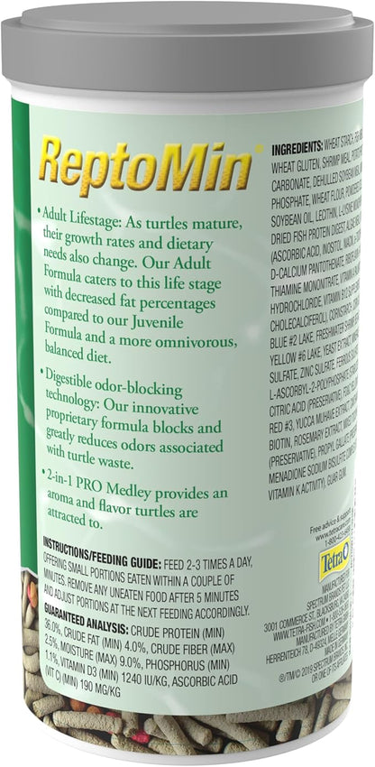 Tetra TetraFauna PRO ReptoMin Pro Sticks Adult Turtle Formula Daily Diet for Aquatic Turtles, 8.11 oz