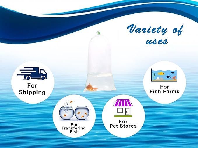 Fishery Bags 4 Inches Leak Proof Rounded Bottom Clear Plastic Fish Bags for Shrimps and Betta Fish Transport. (4" x 10" / 100 Pack / 4 Mil)